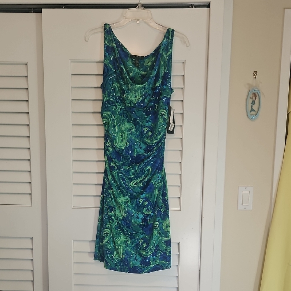 Ralph Lauren Blue and Green Midi Dress